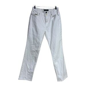 LRL Lauren Jeans Ralph Classic Straight White Cotton  Women Jean Size‎ 8